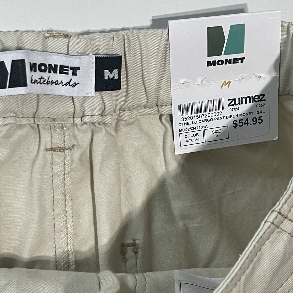 Monet Othello Skateboards Cargo Pants Tan Straight Leg Casual Size Medium New - Picture 2 of 8